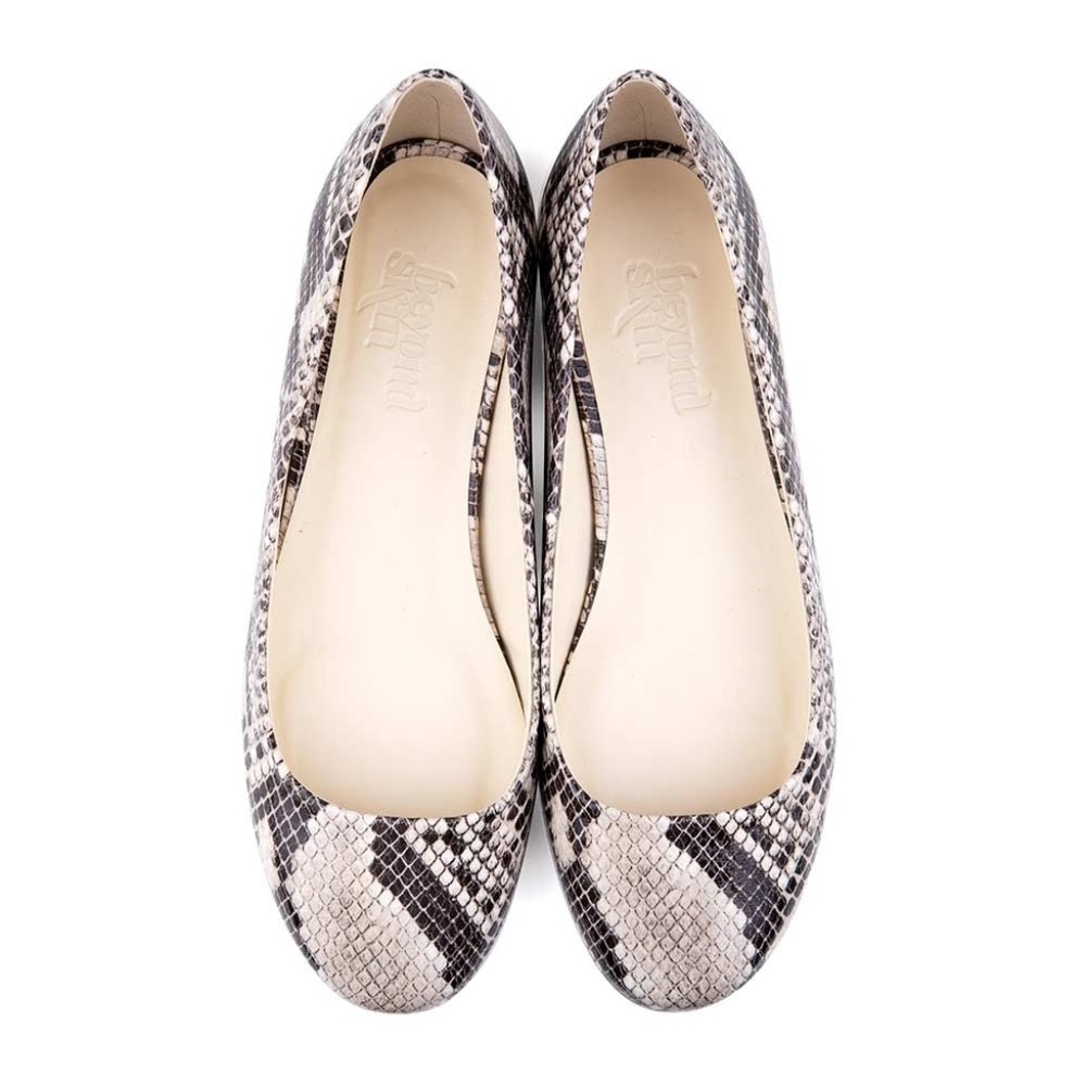 Daisy Faux Snake Vegan Flat Shoes